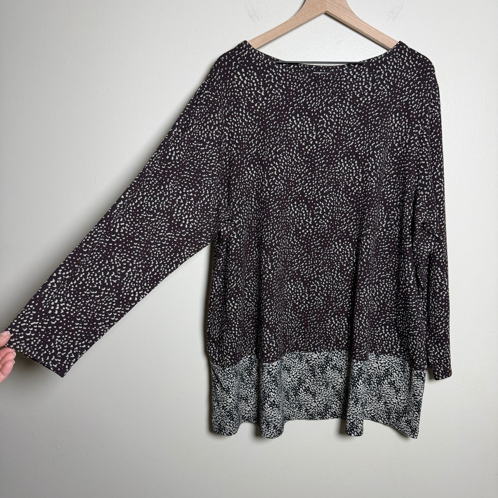 J. Jill Cotton Tunic Sweatshirt 3X Purple Pima Cotton Modal Spandex Abstract